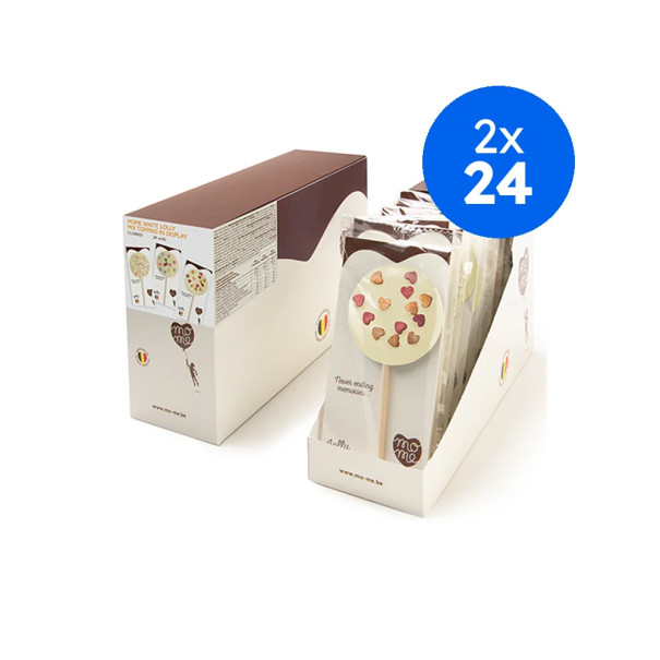 MOME - LOLLY SUCETTE CHOCOLAT BLANC MIX TOPPING 30G x24