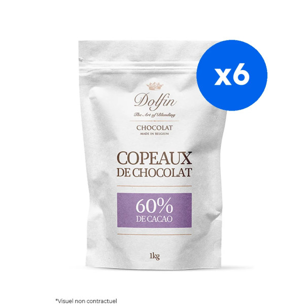 DOLFIN - COPEAUX DE CHOCOLAT 60% CACAO 1KG