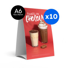 PLV - CHEVALET DE TABLE CHOCOLAT CHAUD A6 x1
