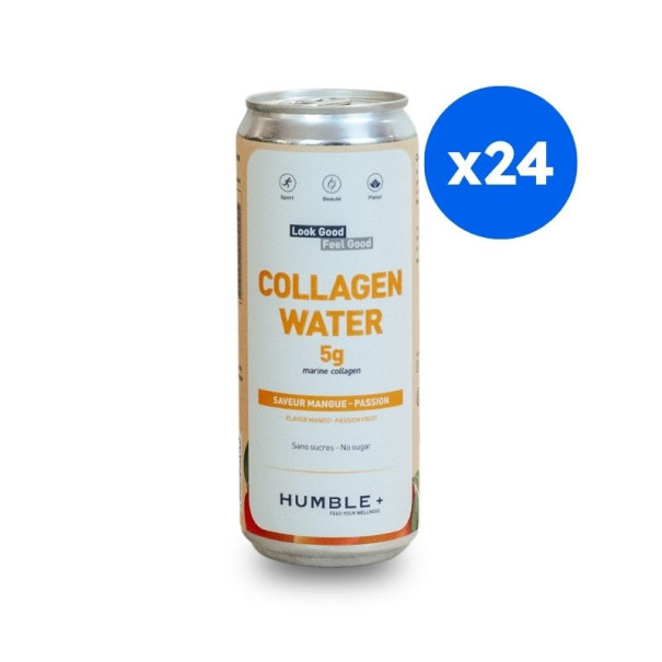 HUMBLE - EAU PETILLANTE COLLAGENE MANGUE PASSION CANETTE ALU 330ML x24