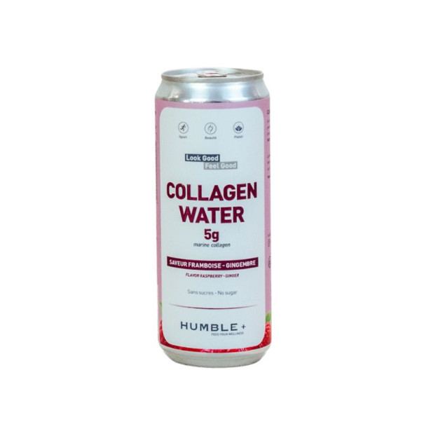 HUMBLE - EAU PETILLANTE COLLAGENE FRAMBOISE GINGEMBRE CANETTE ALU 330ML x24