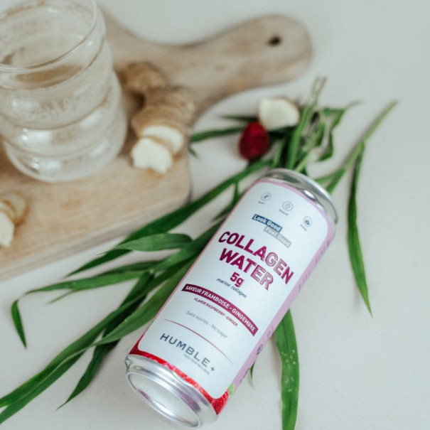 HUMBLE - EAU PETILLANTE COLLAGENE FRAMBOISE GINGEMBRE CANETTE ALU 330ML x24