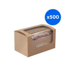 BOITE SANDWICH CARRE KRAFT x500