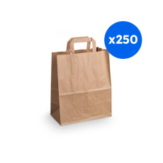 SAC CABAS PAPIER KRAFT H.260 x L.140 x P.320 MM x250 LOGO TRI