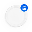 VEGWARE - ASSIETTE BAGASSE BLANC COMPOSTABLE Ø23CM x50