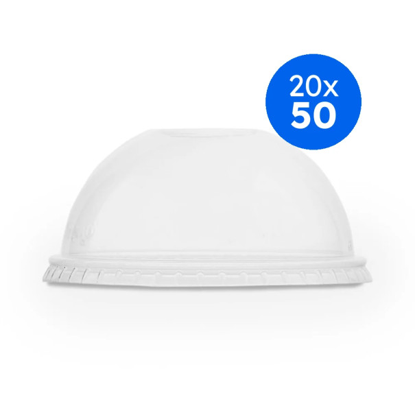 VEGWARE - COUVERCLE DOME A TROU PLA COMPOSTABLE Ø96MM x50