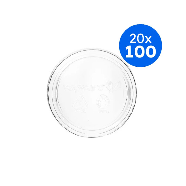 VEGWARE - COUVERCLE POT PORTION PLA COMPOSTABLE 2OZ/60ML x100