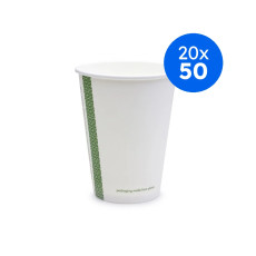 VEGWARE - GOBELET CARTON BLANC 12OZ/355ML Ø89MM x50 LOGO REGLEMENTAIRE