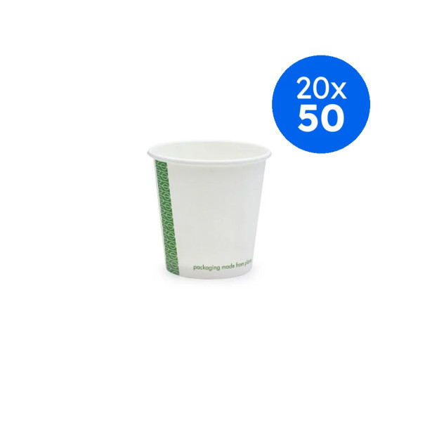 VEGWARE - GOBELET CARTON BLANC 4OZ/118ML Ø62MM x50 LOGO REGLEMENTAIRE