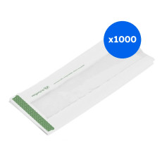 VEGWARE - SAC SANDWICH BAGUETTE PAPIER BLANC COMPOSTABLE 10x15x25CM x1000
