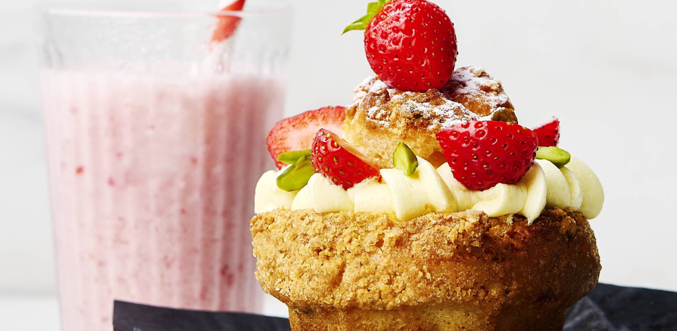Muffin façon fraisier par Dawn